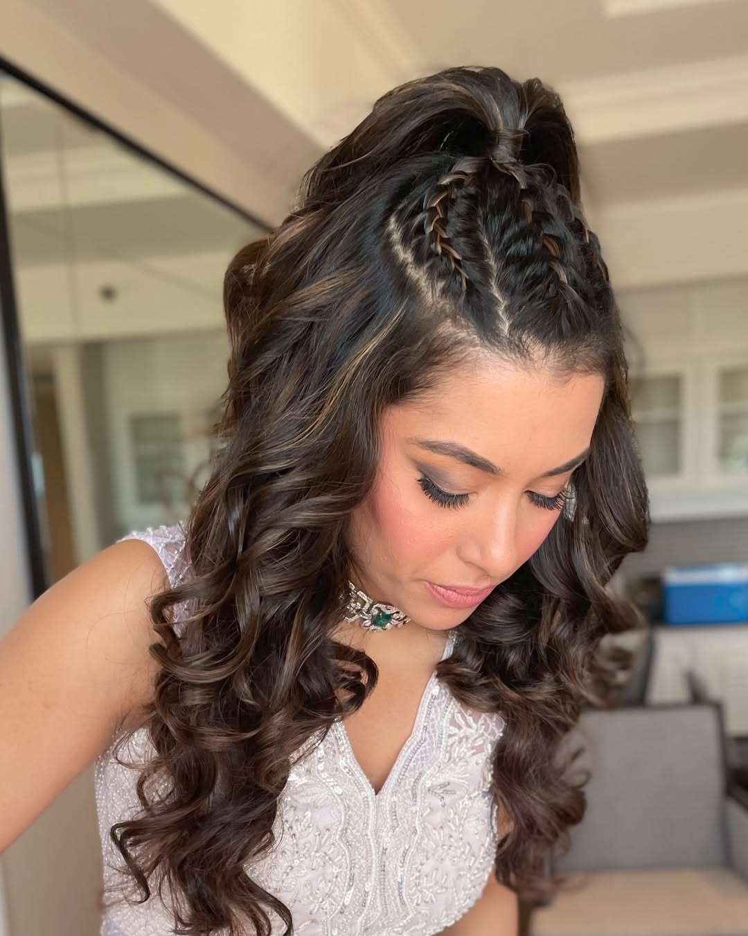Braided half pony for @priyankapadodesheth ✨Hair @hairbyminimahadik Makeup @the_lipstick_diary #