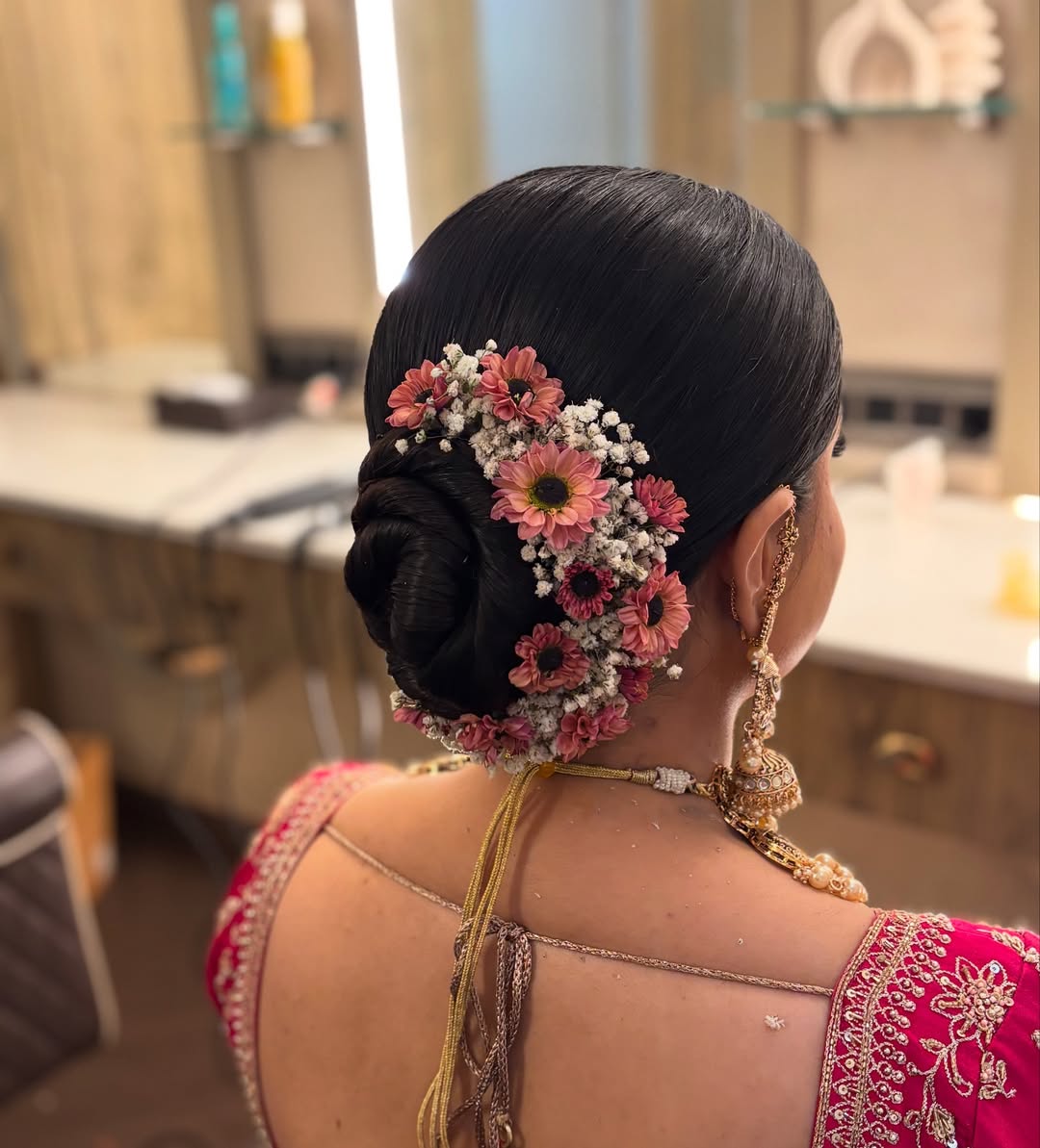 Floral Bouquet Messy Bun