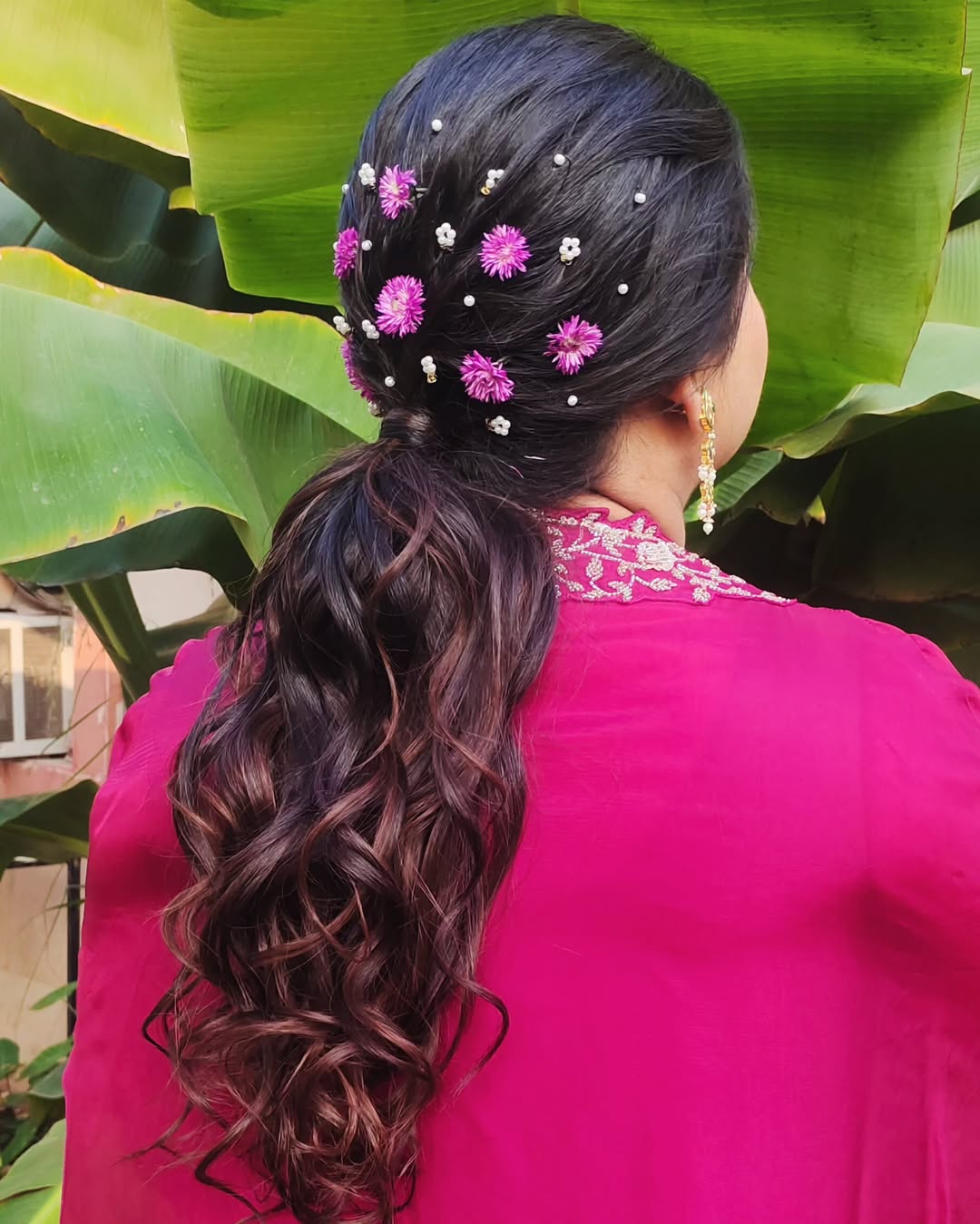 Low Floral Ponytail