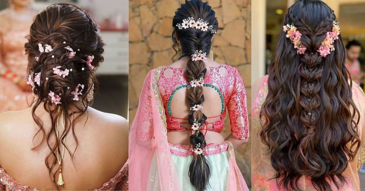 Curly Hairstyles for Lehenga