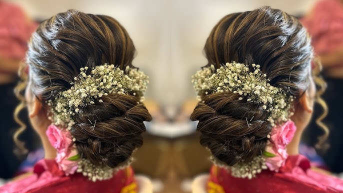 messy bun hairstyle front look