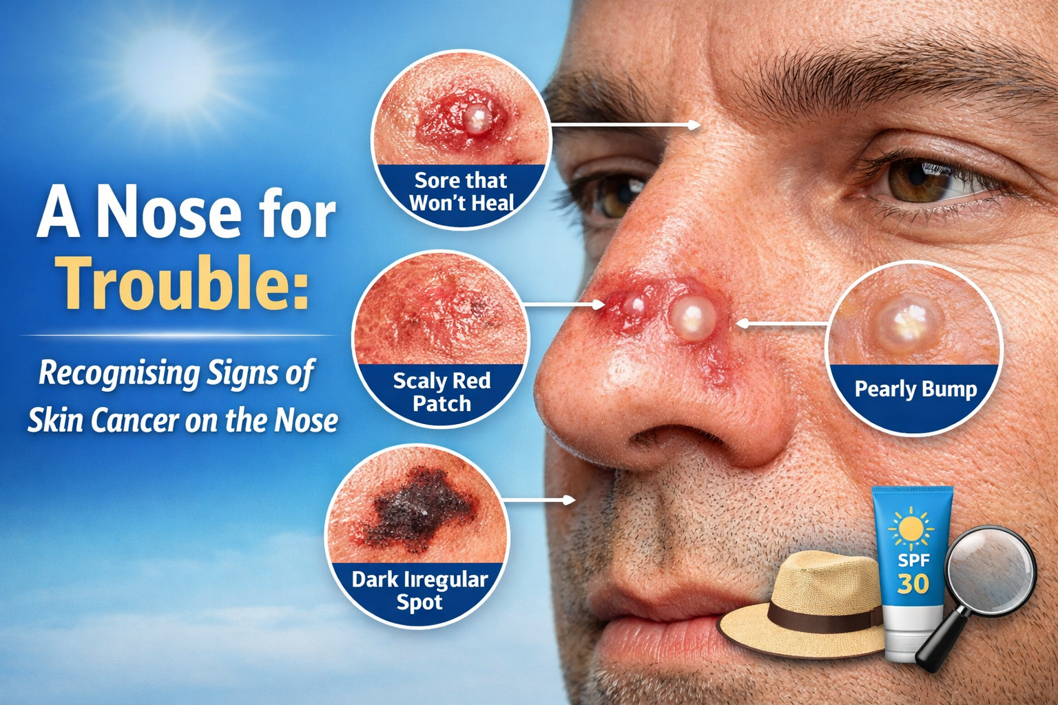 signs of skin cancer on nose