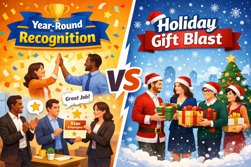 Year-Round Recognition vs Holiday Gift Blast