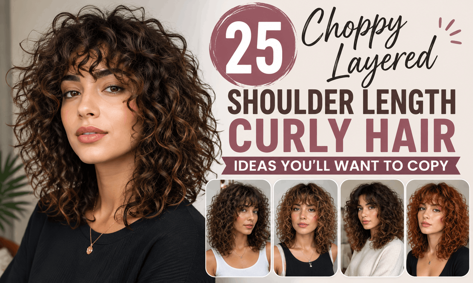 choppy layered shoulder length curly hair